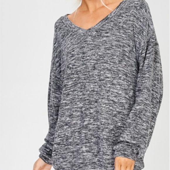 NWT Wishlist Balloon Sleeve Sweater Heather Black - Picture 4 of 5